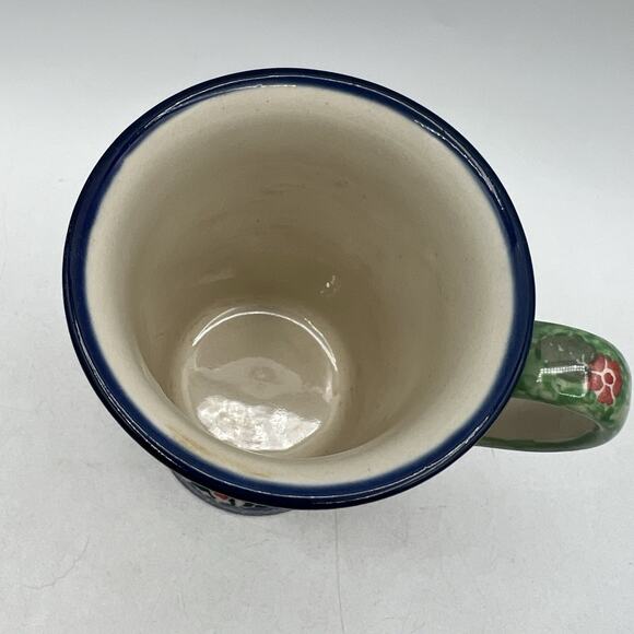 Unikat Poland Teresa Liana #3247 Footed Floral 8 oz. Coffee MugFloral Blue Pink - Picture 5 of 6